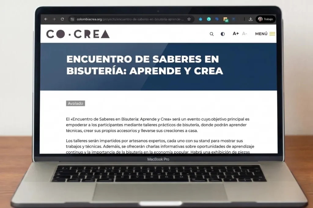 Proyecto CC2024-573 avalado en página oficial CoCrea inversión impacto social Colombia